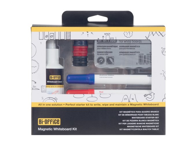 Sada pro bílé magnetické popisovací tabule, s magnety