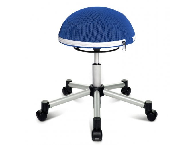 zdravotni balancni zidle half ball s kovovym krizem modra 5438