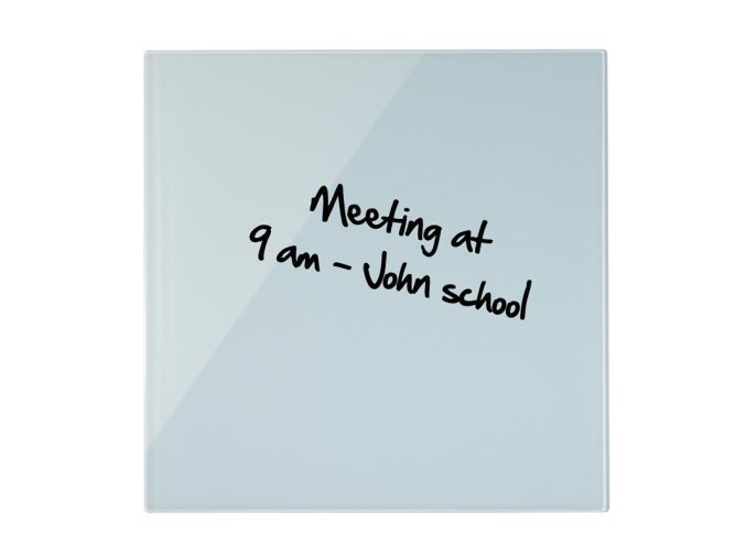 sklenena magneticka tabule na zed 480 x 480 mm bila 28538