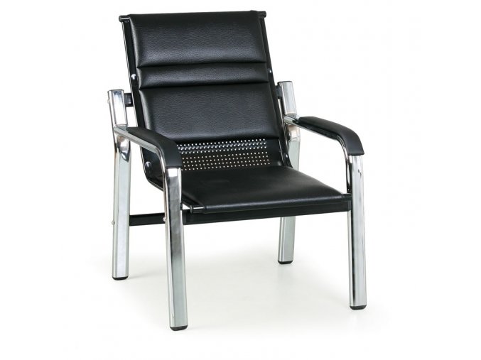 kozene kreslo s kovovou konstrukci solid ii cerne 5440