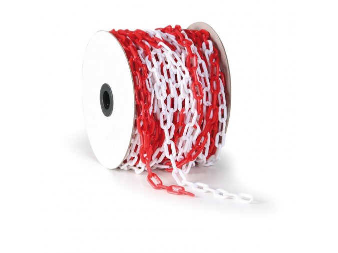 plastovy retez k zahrazovacim sloupkum delka 50 m cervenobily 7322