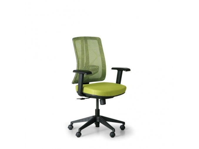 Kancelářská židle HUMAN, černá/zelená, plastový kříž