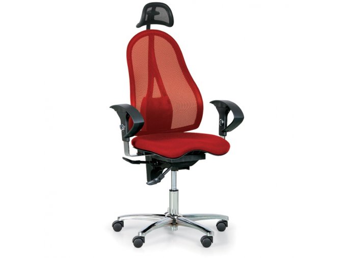 zdravotni balancni kancelarska zidle exeter net s operkou hlavy cervena 7488