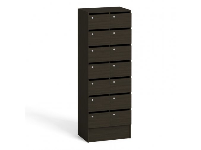 Skříň s poštovními přihrádkami, 14 přihrádek, wenge
