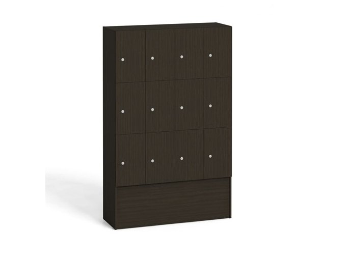 drevena odkladaci skrinka s uloznymi boxy 12 boxu 1700 x 1200 x 420 mm cylindricky zamek wenge 7955