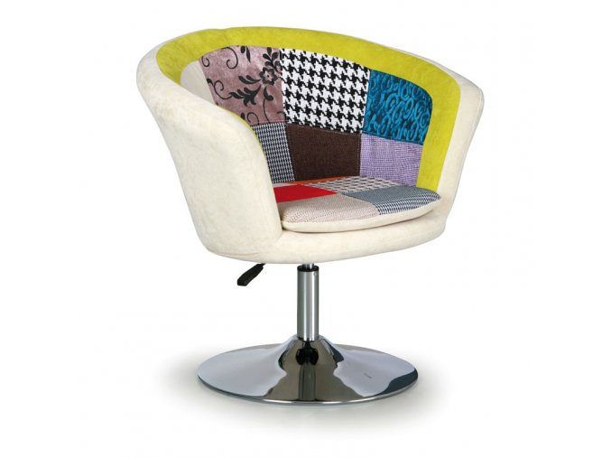 Otočné patchwork křeslo HUG