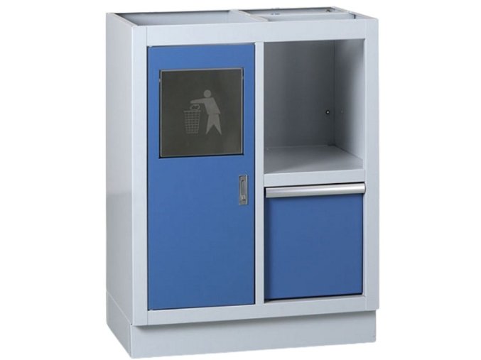 dilenska skrinka s odpadkovym kosem k pracovni desce expert 680 x 455 x 910 mm modra 23121