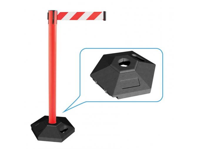 zahrazovaci sloupek se samonavijecim pasem cervena bila 8652