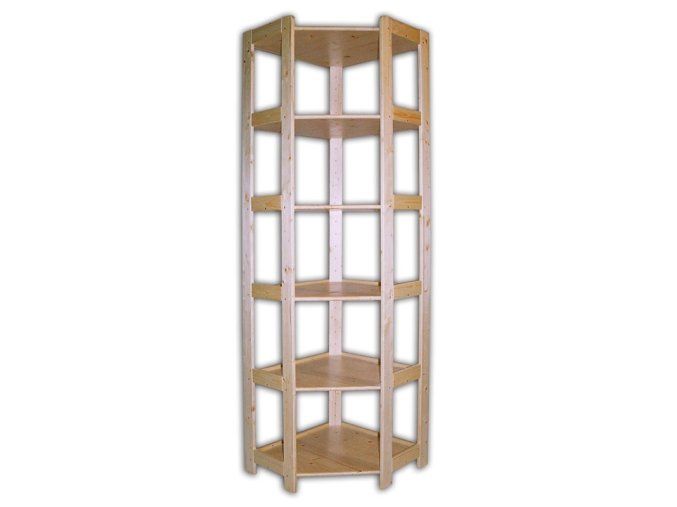 rohovy dreveny regal 6 polic 2040 x 700 x 435 mm 8927