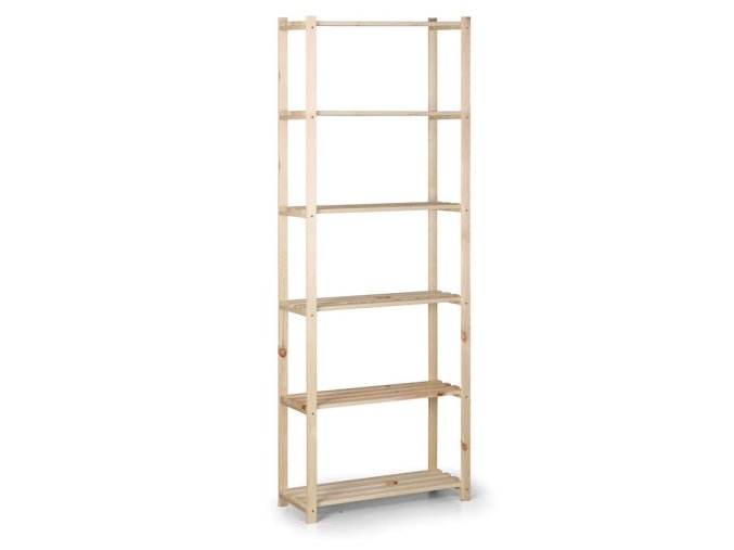 dreveny latkovy regal 2100 x 750 x 300 mm 6 polic 9064