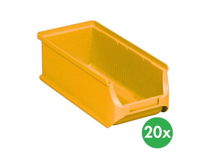 Plastové boxy PLUS 2L, 102 x 215 x 75 mm, žluté, 20 ks