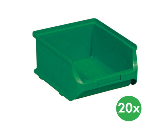 Plastové boxy PLUS 2B, 137 x 160 x 82 mm, zelené, 20 ks