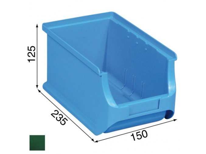 Plastové boxy PLUS 3, 150 x 235 x 125 mm, zelené, 24 ks