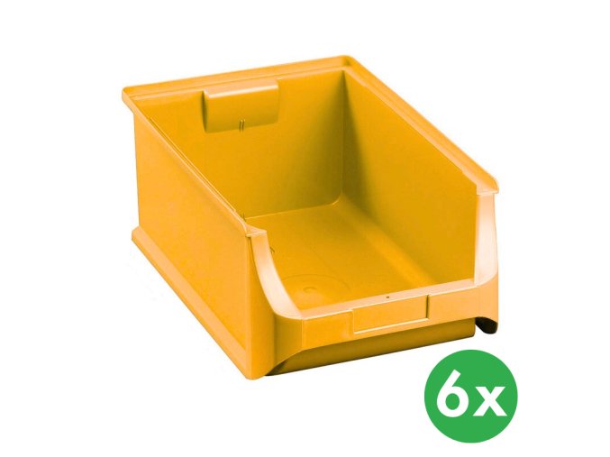 Plastové boxy PLUS 5, 310 x 500 x 200 mm, žluté, 6 ks