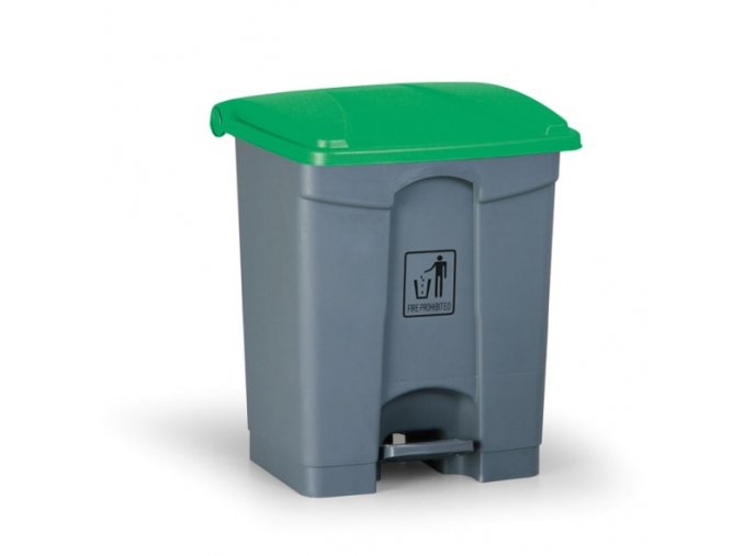 Nášlapný víceúčelový koš na odpadky 45 litrů, 390 x 360 x 590 mm, zelená