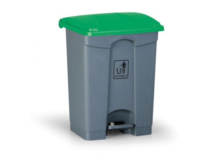 Nášlapný víceúčelový koš na odpadky 68 litrů, 480 x 330 x 560 mm, zelená