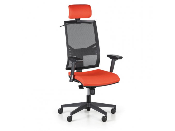 Kancelářská židle OMNIA s opěrkou hlavy, oranžová