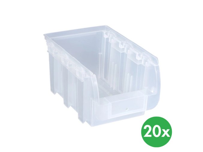 plastovy box compact 154 x 235 x 125 mm 20 ks pruhledny 115229
