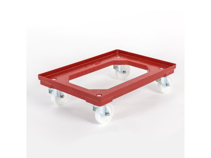 Plastový vozík na přepravky 600x400 mm, 250kg, polyamidová kola
