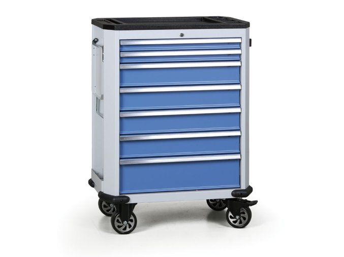 pojizdny dilensky vozik na naradi expert vcetne naradi 7 zasuvek modra 12896