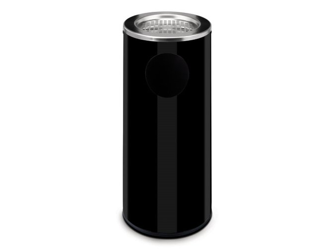 Odpadkový koš s popelníkem 34 L, lakovaný černý