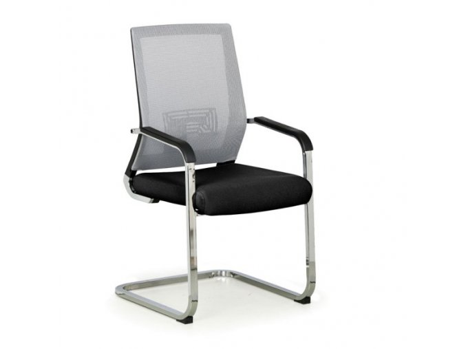 Konferenční židle ELITE NET, šedá/černá