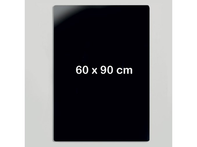 Skleněná magnetická tabule na zeď, černá, 600 x 900 mm