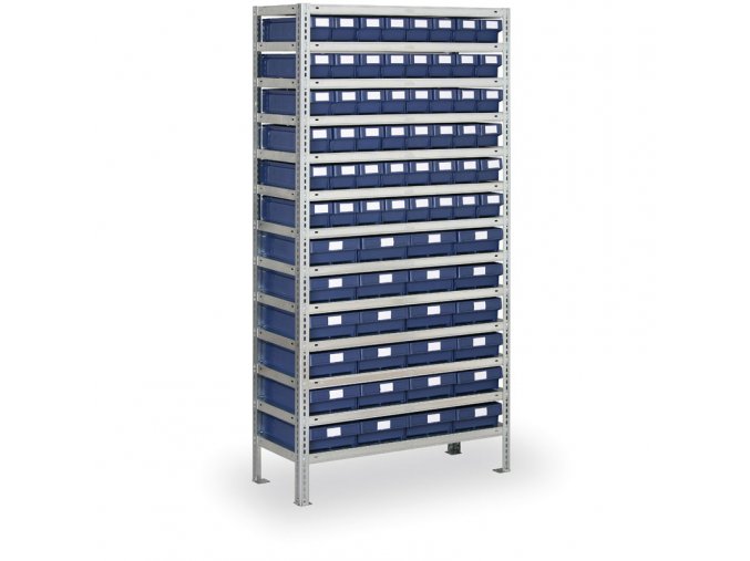 Regál s plastovými boxy MAX - 2000 x 300 x 1000 mm, 40x A, 28x D