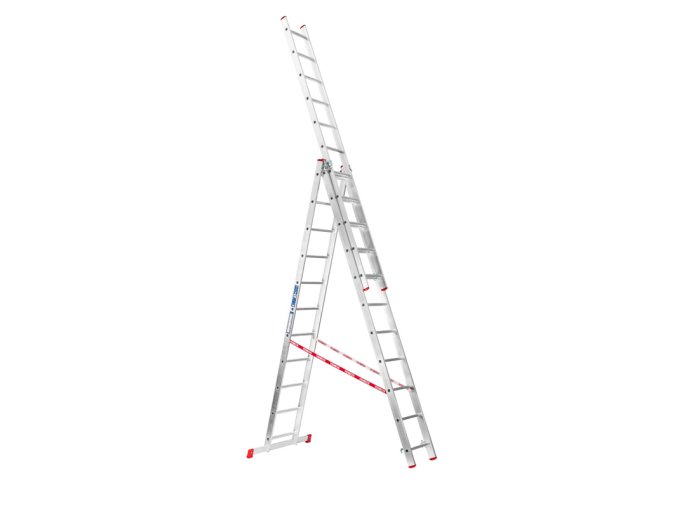 Hliníkový trojdílný výsuvný žebřík VENBOS HOBBY, 3x11 příček, 6,75 m