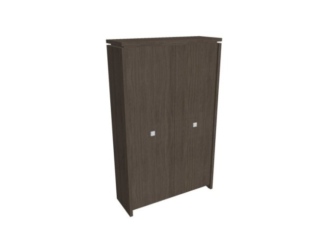 Dvoudveřová skříň s věšákem ASSIST, 1280 x 460 x 2100 mm, dub antracit