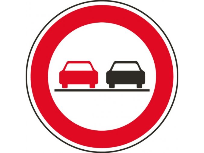 Dopravní značka – Zákaz předjížení