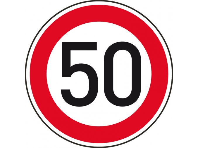 Dopravní značka – Nejvyšší dovolená rychlost 50