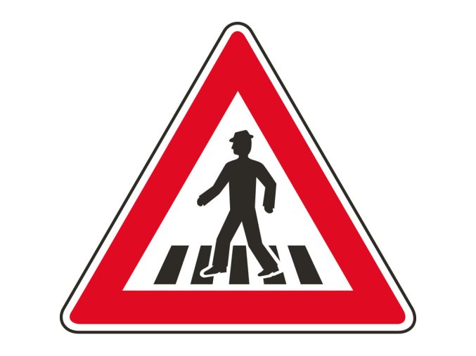 dopravni znacka pozor prechod pro chodce 21433