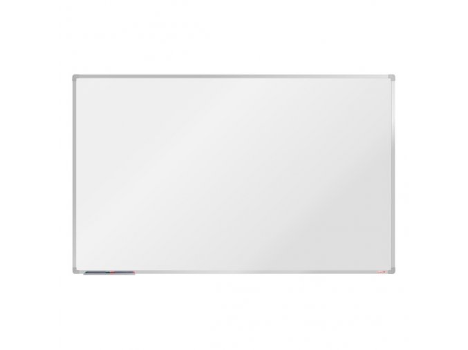 Bílá magnetická popisovací tabule boardOK, 2000 x 1200 mm, eloxovaný rám
