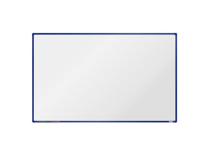 Bílá magnetická popisovací tabule boardOK, 2000 x 1200 mm, modrý rám