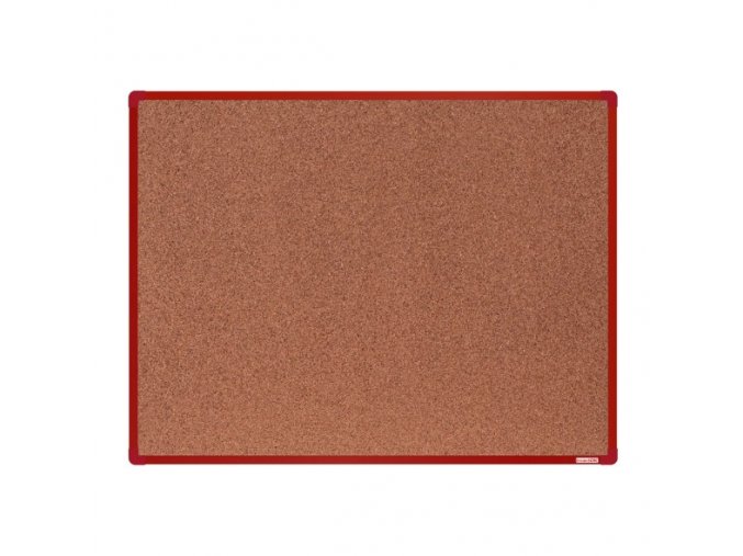 Korková nástěnka boardOK v hliníkovém rámu, 1200 x 900 mm, červený rám