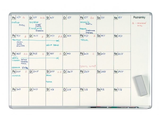 mesicni planovaci tabule ekotab 1000 x 700 mm lakovana 14913