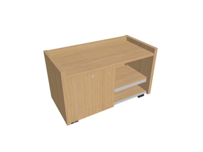 Kancelářský mobilní kontejner ASSIST, levý, přír. sv. dub
