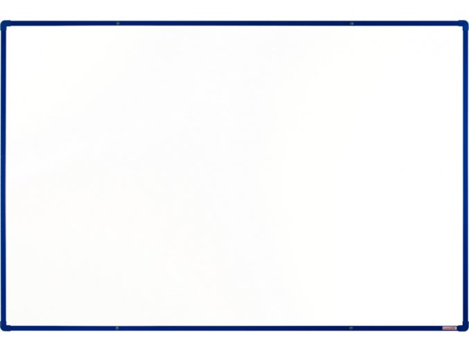 bila magneticka popisovaci tabule s keramickym povrchem boardok 1800 x 1200 mm modry ram 16439