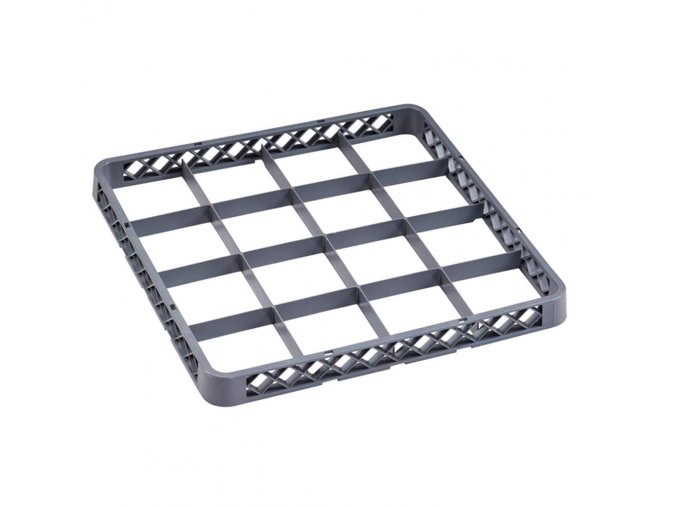 Nástavec pro koše na sklo, 500 x 500 x 45 mm, 16 segmentů, 110 x 110 mm