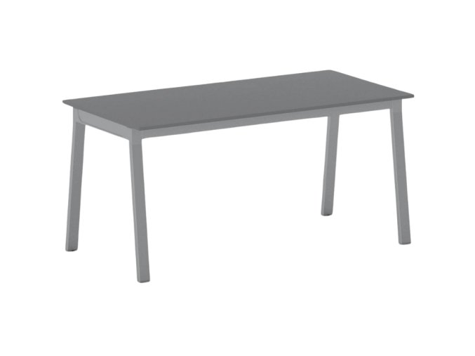 Jednací kancelářský stůl PRIMO BASIC, 160x80 cm, šedostříbrná podnož, grafit