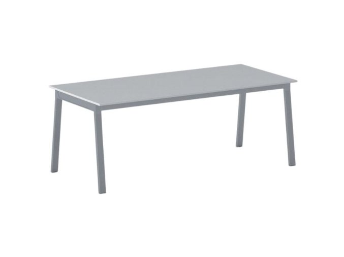 Jednací kancelářský stůl PRIMO BASIC, 200x90 cm, šedostříbrná podnož, šedá