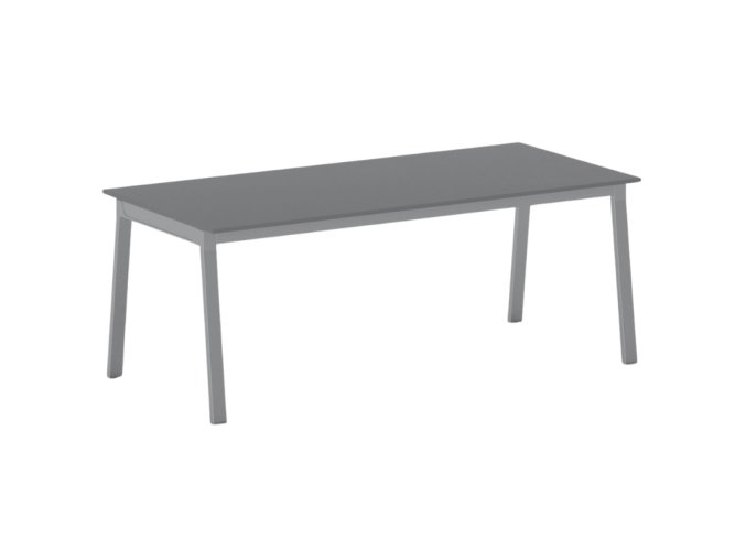 Jednací kancelářský stůl PRIMO BASIC, 200x90 cm, šedostříbrná podnož, grafit