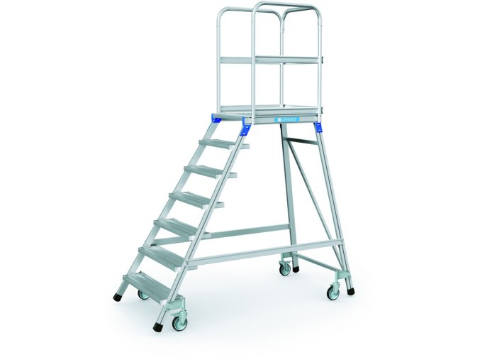 hlinikovy pojizdny zebrik s plosinou 7 pricek vyska plosiny 1 68 m 19586