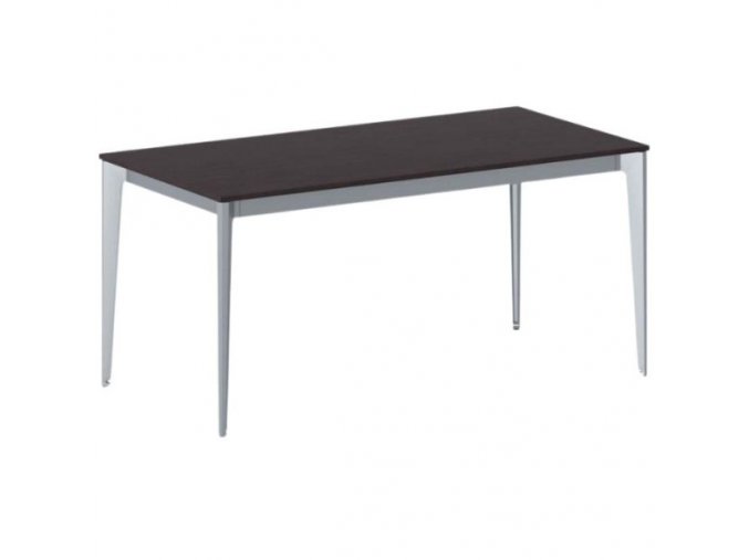 Kancelářský stůl PRIMO ACTION, šedostříbrná podnož, 1600 x 800 mm, wenge