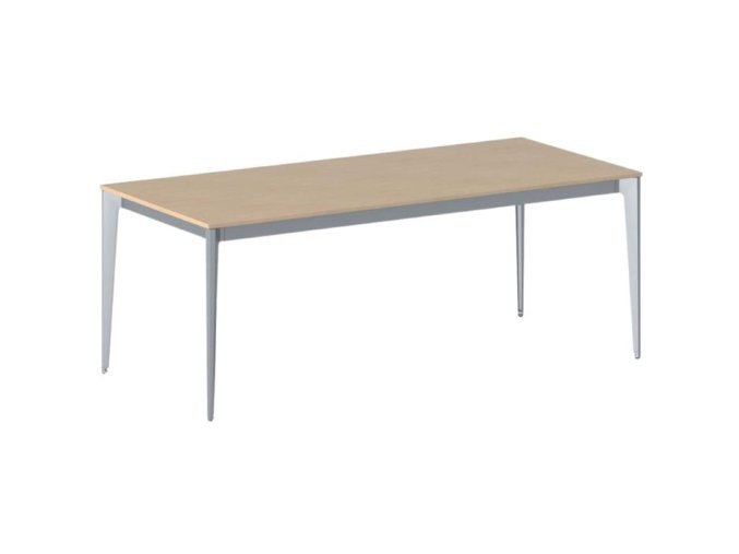 Jednací kancelářský stůl PRIMO ACTION, 200x90 cm, šedostříbrná podnož, buk