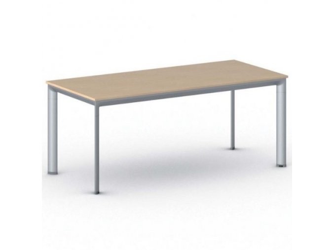 Kancelářský stůl PRIMO INVITATION, šedostříbrná podnož 1800 x 800 mm, buk