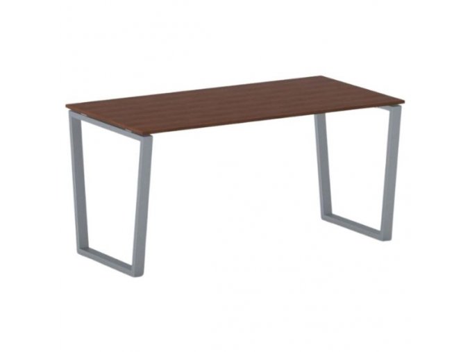 Kancelářský stůl PRIMO IMPRESS, šedostříbrná podnož, 1600 x 800 mm, třešeň