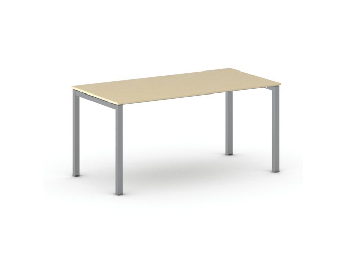 Jednací kancelářský stůl PRIMO SQUARE, 160x80 cm, šedostříbrná podnož, bříza