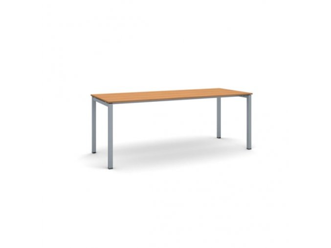 Stůl PRIMO SQUARE se šedostříbrnou podnoží 2000 x 800 x 750 mm, třešeň